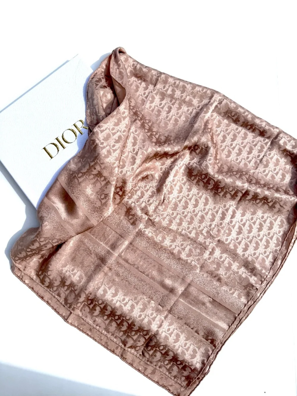 Christian Dior Mizza Oblique Beige Jacquard  Stole Wrap Scarf